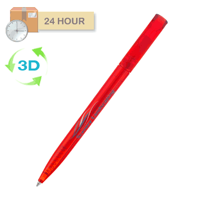 Branded Promotional ALASKA DIAMOND BALL PEN in Translucent Red Pen From Concept Incentives.