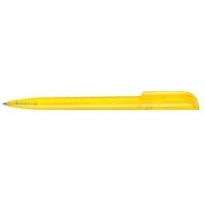 Branded Promotional ALASKA DIAMOND BALL PEN in Translucent Yellow Pen From Concept Incentives.