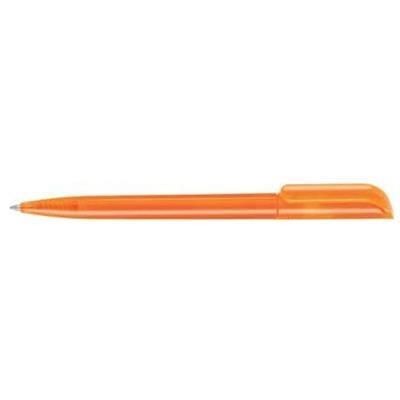 Branded Promotional ALASKA DIAMOND BALL PEN in Translucent Orange Pen From Concept Incentives.