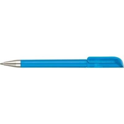 Branded Promotional ALASKA FROST BALL PEN in Aqua with Silver Trim Pen From Concept Incentives.