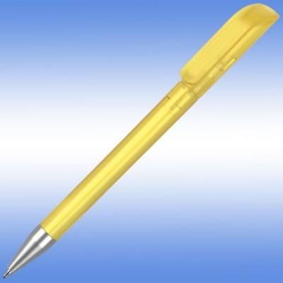 Branded Promotional ALASKA FROST BALL PEN in Yellow Pen From Concept Incentives.