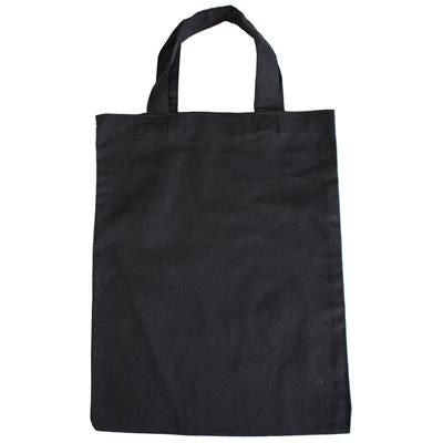 Branded Promotional ALBION 5OZ BLACK COTTON SHOPPER Bag From Concept Incentives.