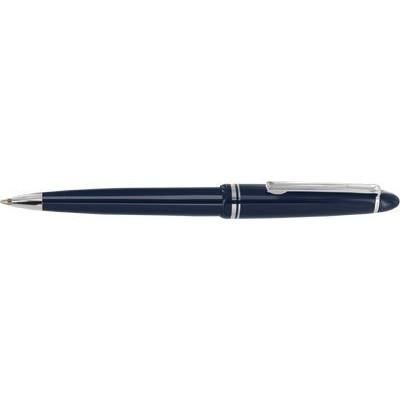 Branded Promotional ALPINE SILVER CHROME BALL PEN in Blue with Silver Chrome Trim Pen From Concept Incentives.