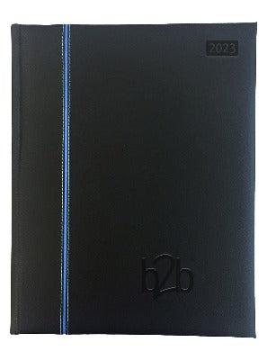 Branded Promotional ALLEGRO MANAGEMENT DESK DIARY in Black and Blue from Concept Incentives