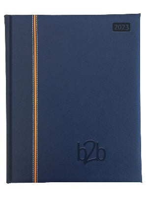 Branded Promotional ALLEGRO MANAGEMENT DESK DIARY in Blue and Orange from Concept Incentives