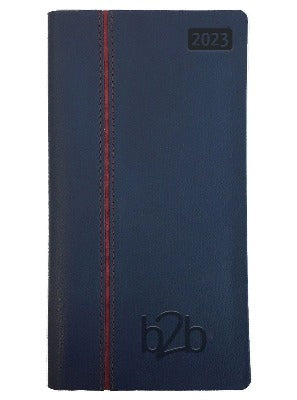 Branded Promotional ALLEGRO WEEK TO VIEW PORTRAIT POCKET DIARY in Blue and Burgundy from Concept Incentives