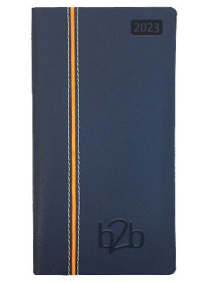 Branded Promotional ALLEGRO WEEK TO VIEW PORTRAIT POCKET DIARY in Blue and Orange from Concept Incentives