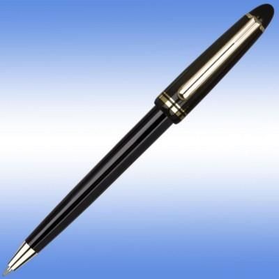 Branded Promotional ALPINE GOLD BALL PEN in Black with Gold Gilt Trim Pen From Concept Incentives.