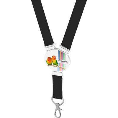 Branded Promotional ELLIPTICAL SNAP LANYARD in Black Lanyard From Concept Incentives.