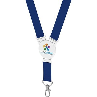 Branded Promotional ELLIPTICAL SNAP LANYARD in Blue Lanyard From Concept Incentives.