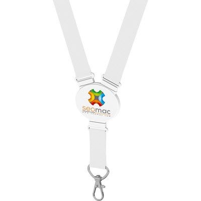 Branded Promotional ELLIPTICAL SNAP LANYARD in White Lanyard From Concept Incentives.