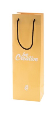 Branded Promotional CREASHOP W CUSTOM MADE PAPER SHOPPER TOTE BAG, WINE Bag From Concept Incentives.