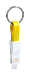 Branded Promotional KEYRING USB CHARGER CABLE HEDUL in Yellow Cable From Concept Incentives.