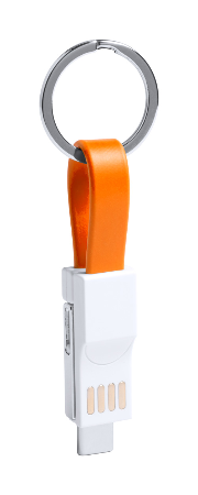 Branded Promotional KEYRING USB CHARGER CABLE HEDUL in Orange Cable From Concept Incentives.