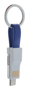 Branded Promotional KEYRING USB CHARGER CABLE HEDUL in Blue Cable From Concept Incentives.