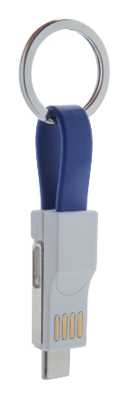 Branded Promotional KEYRING USB CHARGER CABLE HEDUL in Blue Cable From Concept Incentives.