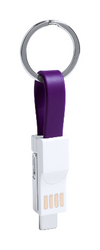 Branded Promotional KEYRING USB CHARGER CABLE HEDUL in Purple Cable From Concept Incentives.