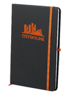 Branded Promotional NOTE BOOK KEFRON in Black and Orange Jotter From Concept Incentives.