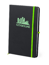 Branded Promotional NOTE BOOK KEFRON in Black and Green Jotter From Concept Incentives.