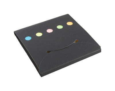 Branded Promotional COVET ADHESIVE NOTE PAD in Black Note Pad From Concept Incentives.