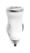 Branded Promotional HIKAL USB CAR CHARGER Charger in White From Concept Incentives.