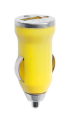 Branded Promotional HIKAL USB CAR CHARGER Charger in Yellow From Concept Incentives.