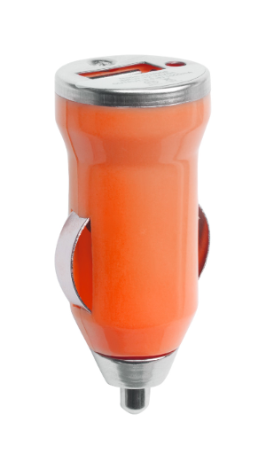 Branded Promotional HIKAL USB CAR CHARGER Charger in Orange From Concept Incentives.
