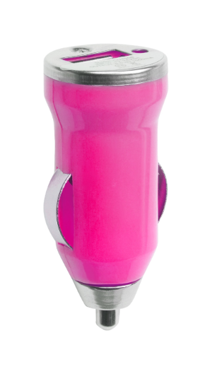 Branded Promotional HIKAL USB CAR CHARGER Charger in Pink From Concept Incentives.