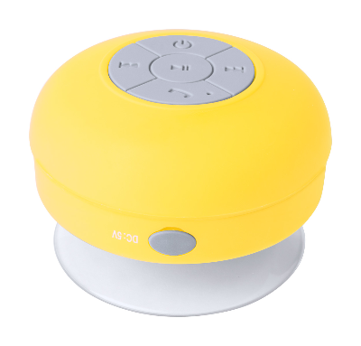 Branded Promotional RARIAX SPLASHPROOF BLUETOOTH SPEAKER in Yellow Speakers From Concept Incentives.