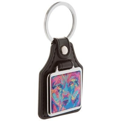 Branded Promotional KEYRING CUBE BLOCK in Black Keyring From Concept Incentives.