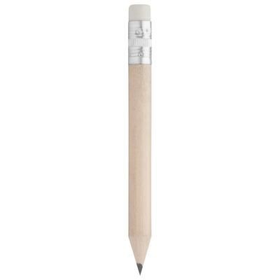 Branded Promotional MINI WOOD PENCIL in Natural Colour with Eraser Sharpened Pencil Case From Concept Incentives.