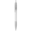 Branded Promotional HAFTAR CLEAR TRANSPARENT PLASTIC BALL PEN with Matching Colour Rubber Grip Pen From Concept Incentives.