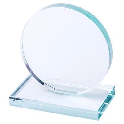 Branded Promotional OWEN ROUND SHAPE GLASS TROPHY AWARD in Black Gift Box Award From Concept Incentives.