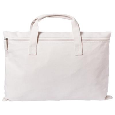 Branded Promotional KARMUL DOCUMENT BAG with Zip Main Compartment 50% Cotton - 50% Polyester Bag From Concept Incentives.