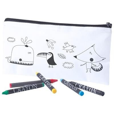 Branded Promotional COLOURING PEN CASE SKINGA Pencil Case From Concept Incentives.