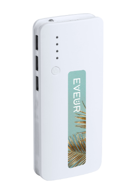 Branded Promotional KAPRIN POWER BANK Charger in White From Concept Incentives.