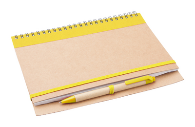 Branded Promotional TUNEL WIRO BOUND NOTE BOOK in Yellow Note Pad From Concept Incentives.