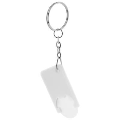 Branded Promotional TROLLEY COIN KEYRING BEKA Keyring From Concept Incentives.