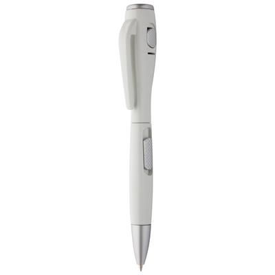 Branded Promotional SENTER BALL PEN with LED Torch in White Torch From Concept Incentives.