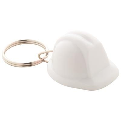 Branded Promotional BOBBY PLASTIC SAFETY HELMET SHAPE KEYRING Keyring From Concept Incentives.