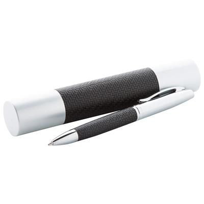 Branded Promotional LANNION PEN SET in Black & Silver Pen Set From Concept Incentives.