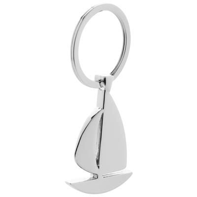 Branded Promotional AGLAIA SHIP SHAPE METAL KEYRING in Black Gift Box Keyring From Concept Incentives.