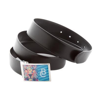 Branded Promotional SPELLO LEATHER BELT FOR MEN with Epoxy Domed Metal Buckle Belt From Concept Incentives.
