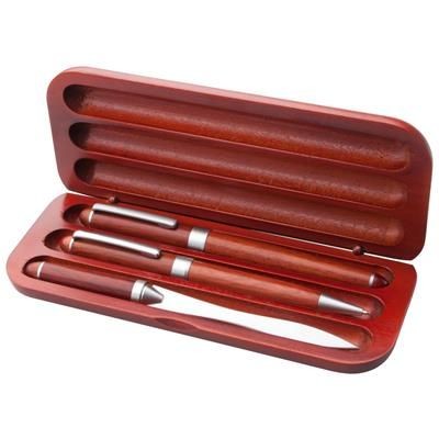 Branded Promotional ROWOTRI WOOD PEN SET Pen Set From Concept Incentives.