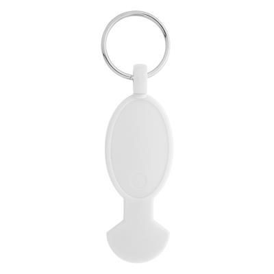 Branded Promotional ANYCART PLASTIC KEYRING with Shopping Trolley Opener Keyring From Concept Incentives.