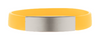 Branded Promotional PLATTY WRIST BAND in Yellow Wrist Band From Concept Incentives.