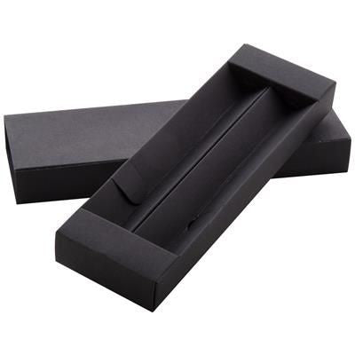 Branded Promotional DYRA BLACK CARTON GIFT BOX FOR 2 PEN Pen Presentation Box From Concept Incentives.