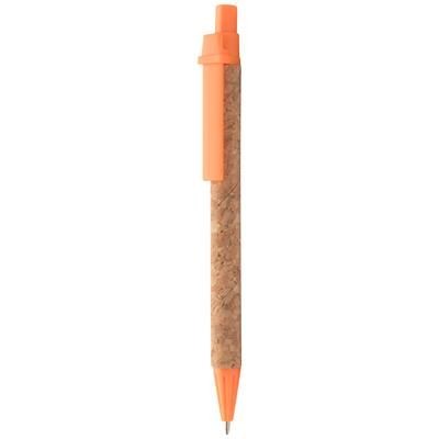 Branded Promotional SUBBER CORK COVERED RECYCLED PAPER BALL PEN with Plastic Parts Pen From Concept Incentives.