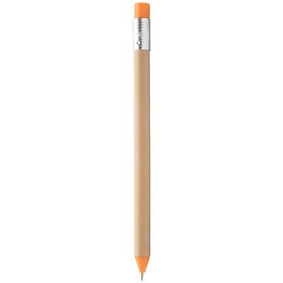 Branded Promotional CLERICUS RECYCLED PAPER PENCIL SHAPE BALL PEN with Colour Plastic Tip & Button Pen From Concept Incentives.