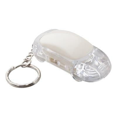 Branded Promotional SKYWAY CAR SHAPE PLASTIC KEYRING with White LED Torch & Metal Ring Keyring From Concept Incentives.